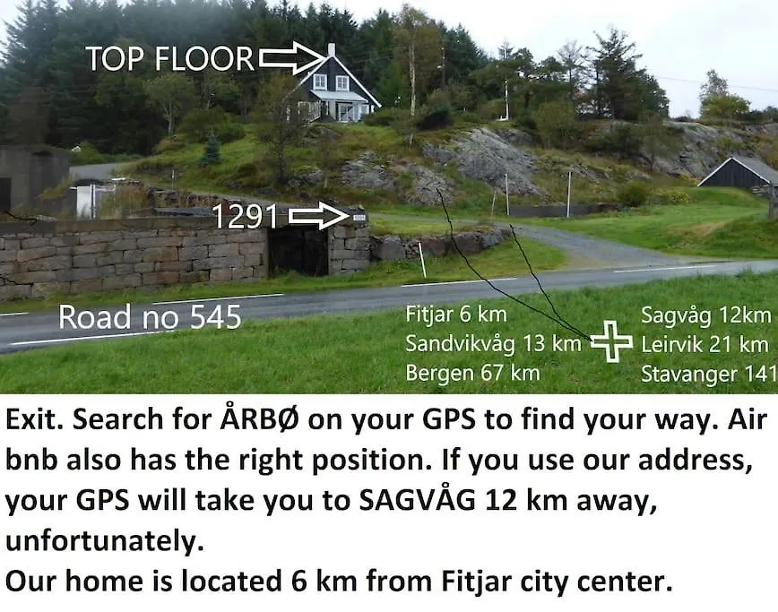Topfloor Apartment Separate Entranc Nice View Stord Fitjar